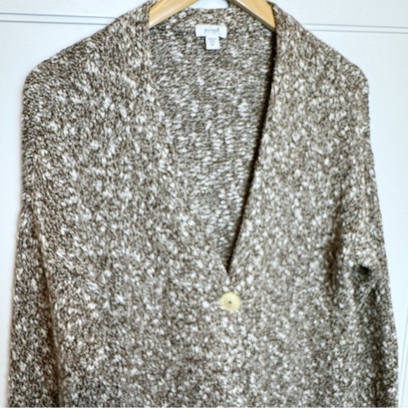 Pure Jill Cardigan Sweater Womens Medium Brown Acrylic Polyester Blend Pockets - Picture 3 of 11